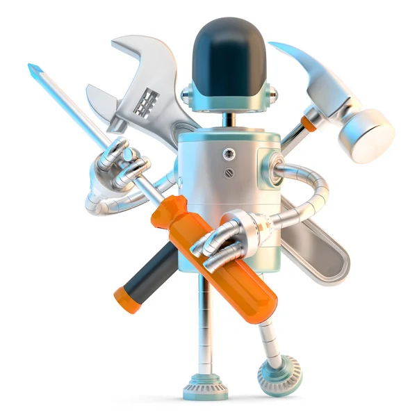 Robot Avec Outils Construction Illustration — Photo