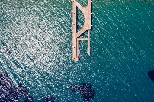 Overhead View Pier Molos Seaside Park Limassol Cyprus — Stock Photo, Image