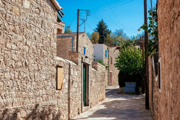 Rua Estreita Antiga Aldeia Lofou Limassol District Chipre — Fotografia de Stock