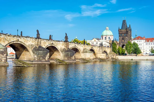 View Prague Castle Charles Bridge Vltava River Czech Republic — Stock Photo, Image