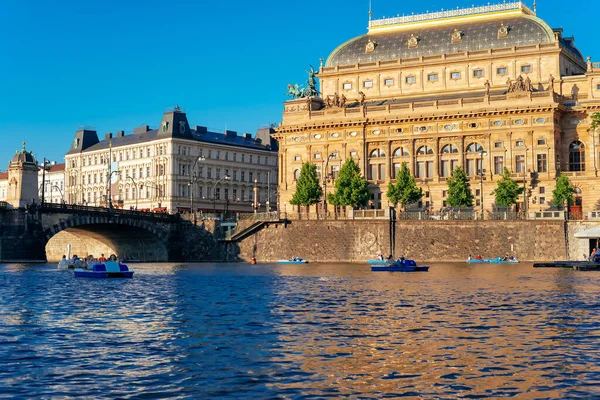 Legion Bridge Vltava River National Theatre Prague Czech Republic — Stock Photo, Image