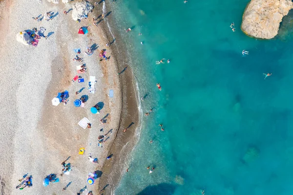Perta Tou Romiou Beach Cyprus Overhead View — 图库照片