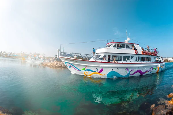 Agia Napa Cyprus April 2018 Wide Angle Shot Brightly Painted —  Fotos de Stock