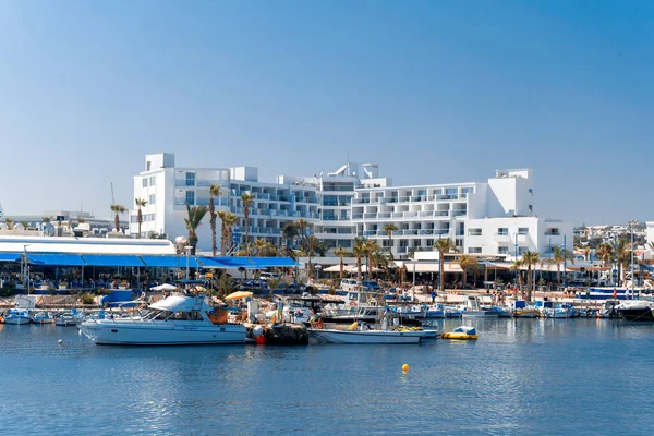 Ágia Napa Chipre Abril 2018 Vista Marina Com Barcos Pesca — Fotografia de Stock