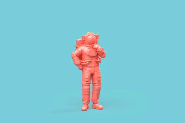 Űrhajós Figyelmes Pózban Áll Illusztráció — Stock Fotó