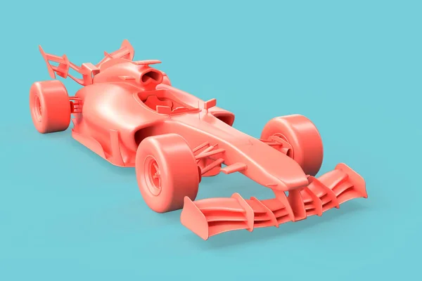 Modern Pink Racing Car Teal Background Illustration — Stock Photo, Image