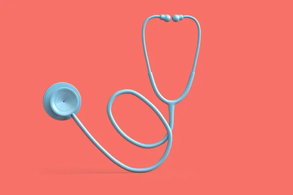 ピンクの背景に鉄の聴診器 3Dイラスト — ストック写真