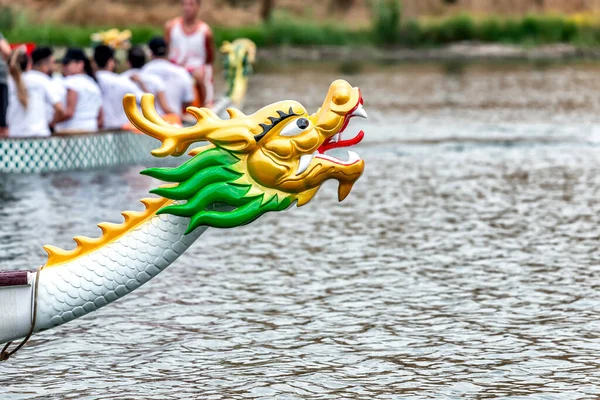 Dragon Boat Competition Primer Plano Cabeza Barco —  Fotos de Stock