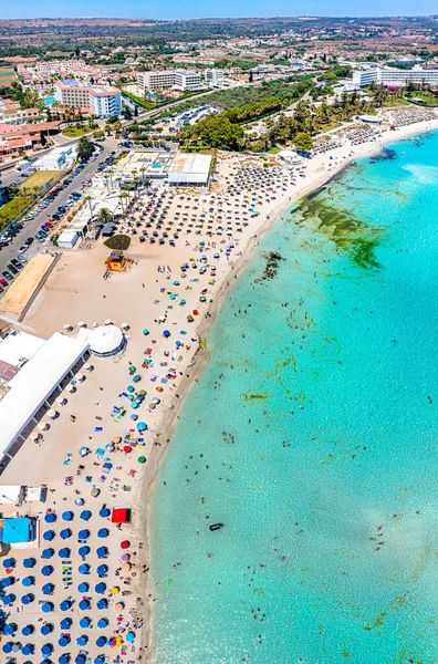 Panorama Słynnej Plaży Nissi Ayia Napa Cypr — Zdjęcie stockowe