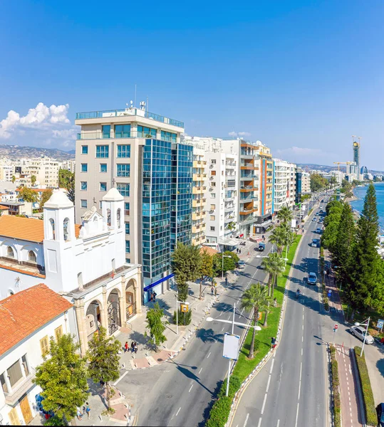 Uitzicht Kustweg Limassol Cyprus — Stockfoto