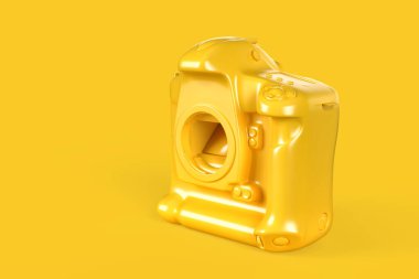 Var olmayan DSLR kamerasının cesedi. 3B illüstrasyon