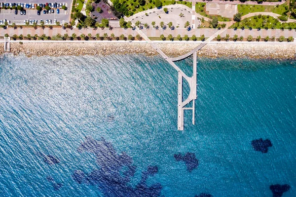 Overhead View Beach Promenade Limassol — Stock Photo, Image