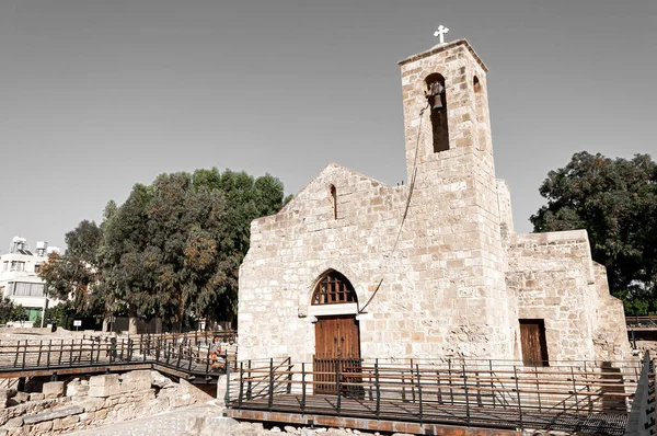 Agia Kyriaki Basilica Archeologické Naleziště Saranta Kolones Paphosu Kypru — Stock fotografie