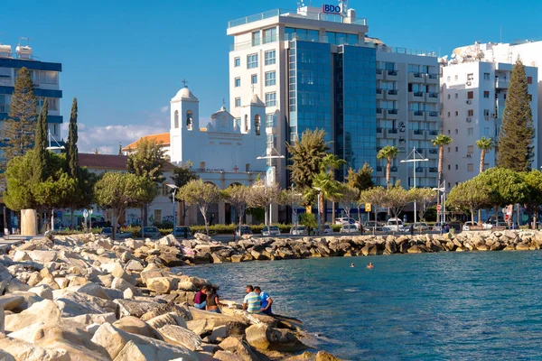 Limassol Chipre Junio 2021 Vista Del Paseo Marítimo Molos — Foto de Stock