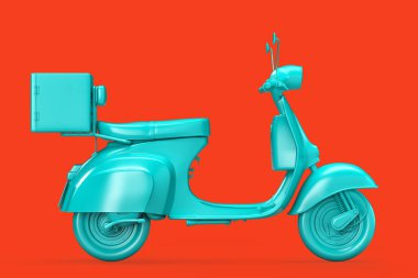 Antika scooter 'ın yan görüntüsü. 3B illüstrasyon