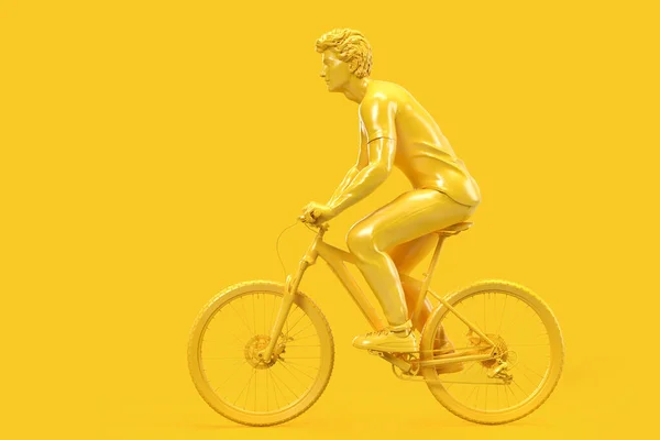 Bisikletli Sıradan Giyinmiş Bir Adamın Yan Görüntüsü Illüstrasyon — Stok fotoğraf