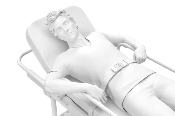 ガーニーの無意識の患者のクローズアップ 3Dレンダリング — ストック写真