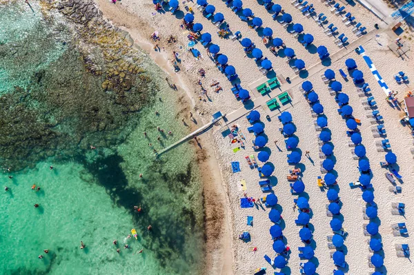 Vista Aérea Praia Sandy Bay Ayia Napa Chipre — Fotografia de Stock