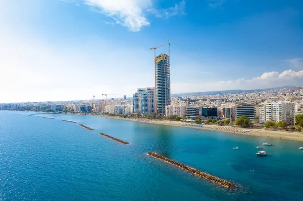 Luftaufnahme Der Strandpromenade Von Limassol Zypern — Stockfoto