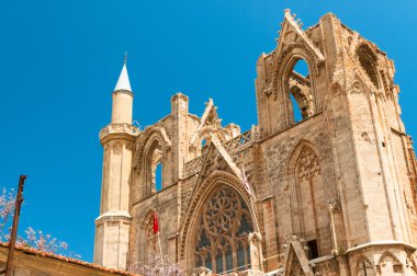 Lala Mustafa Paşa Camii minaresi. Famagusta, Kıbrıs.