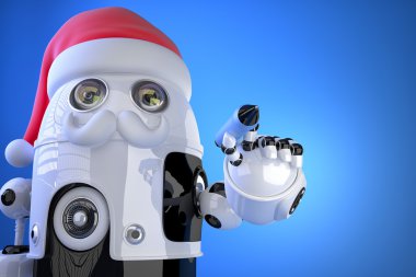 Robot Santa bir şey kalemle yazar. Kırpma yolunu içerir