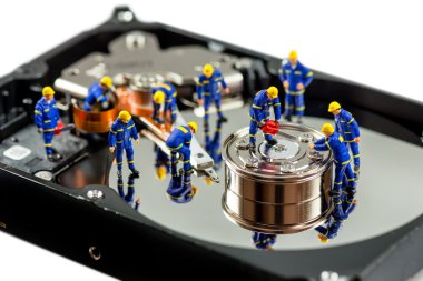 Sabit disk onarım kavramı. Makro fotoğraf