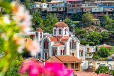 Moutoullas, geleneksel Kıbrıs köy. Nicosia bölge.