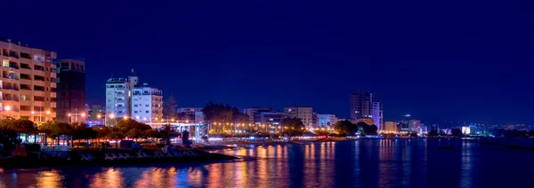 Limassol coastline at night. — Stock Photo, Image