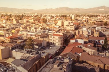 Ledra Caddesi'nin havadan görünümü. Nicosia. Kıbrıs