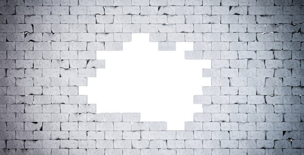 Сломанная кирпичная стена. Изолирована. Содержит путь обрезки
