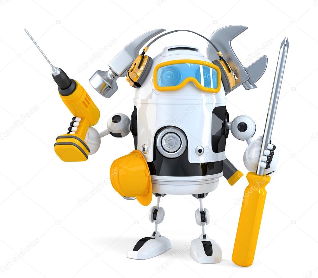 Robot - industrial worker concept. Isolated. Contains clipping path