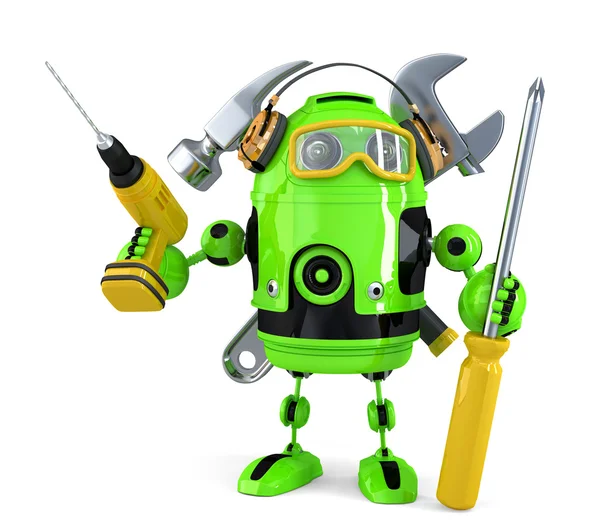 Construction robot. Technology concept.Isolated. Contains clipping path — Stock Photo, Image