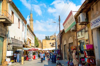 Nicosia, Kıbrıs - 19 Eylül: Arasta street, turistik bir stree