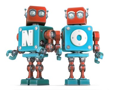 Retro robotlar grubu ile bir iz yok. İzole. Cnotains kırpma yolu