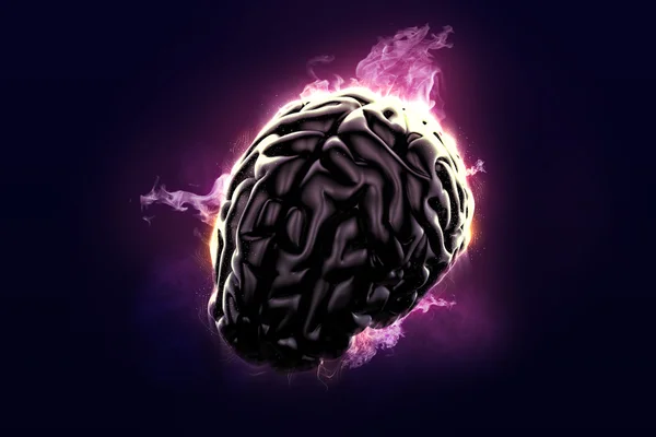 Brandende hersenen. Conceptuele afbeelding — Stockfoto