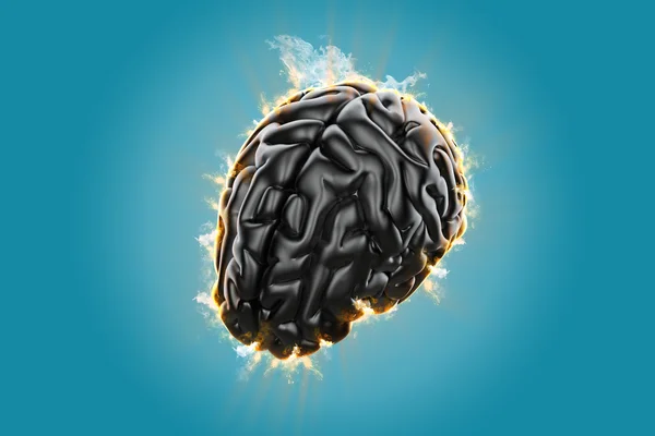 Yanan beyin. Yaratıcı insan beyni kavramı — Stok fotoğraf