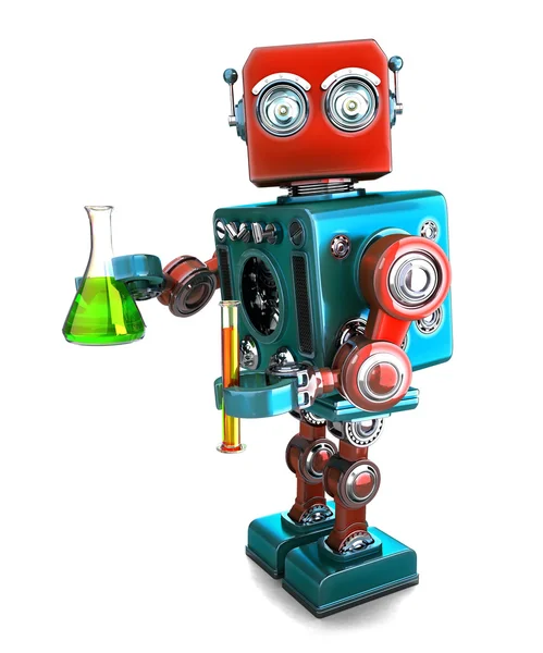 Retro robot Stomiy hastalar ile. İzole. Contians kırpma yolu — Stok fotoğraf