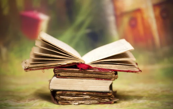 Alte, magische, märchenhafte Bücher — Stockfoto
