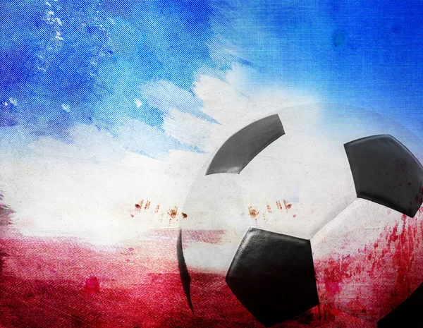 Football on France's flag colored background — Stock Photo, Image