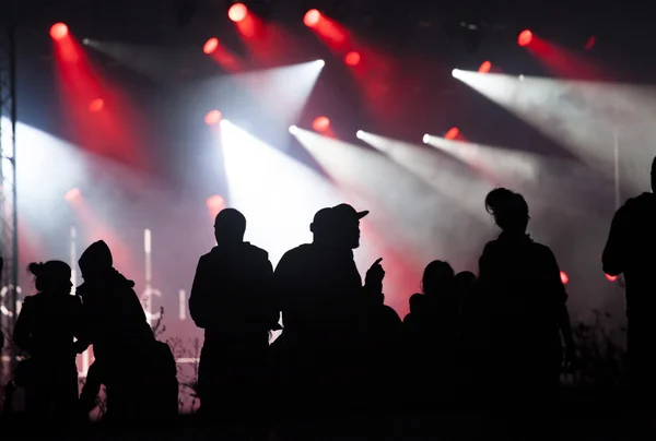 Tifo folla davanti alle luci del palco — Foto Stock