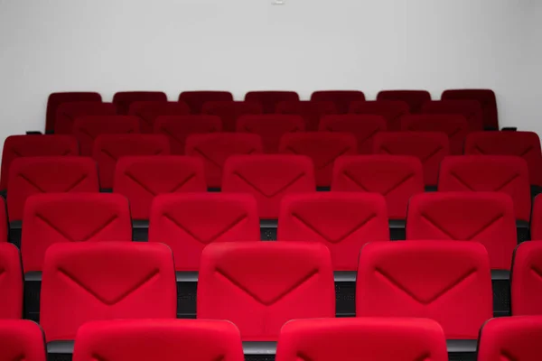 Leere Bequeme Rote Sitze Kino — Stockfoto