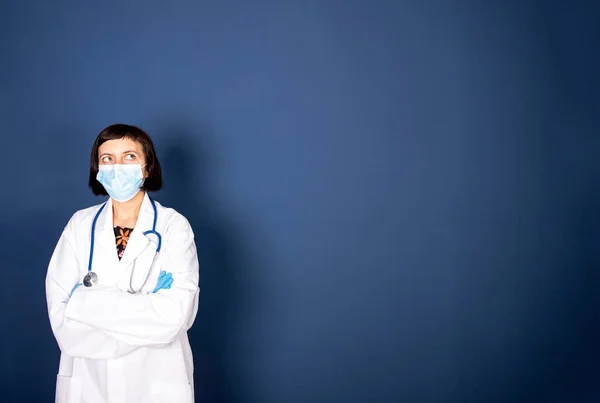 Medicine Profession Healthcare Concept Close Female Doctor Scientist Protective Facial — Foto Stock