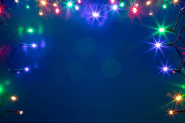 Sihirli, renkli Noel ışıkları arka planı