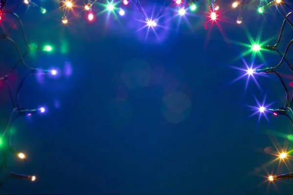 Sihirli Renkli Noel Işıkları Arka Planı — Stok fotoğraf