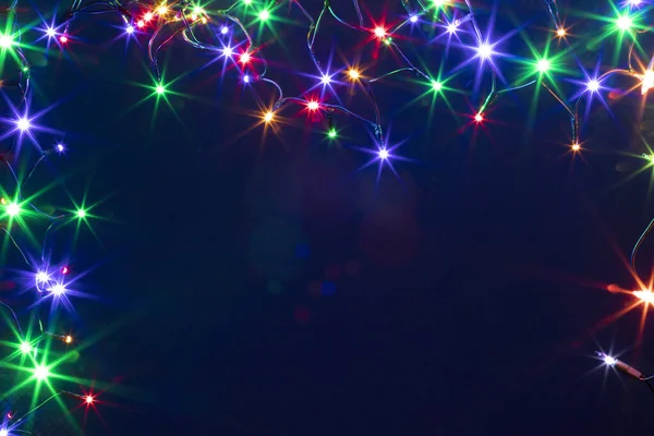 Colorful Sparkling Christmas Lights Background — Stock Photo, Image