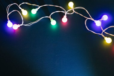 Parlak renkli Noel ışıkları arka planı