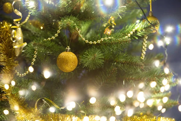 Magic Christmas Background Christmas Decorations Sparkling Holiday Lights — Stock Photo, Image
