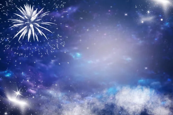 Feuerwerk Neujahr Und Kopierraum Abstrakter Feiertagshintergrund — Stockfoto
