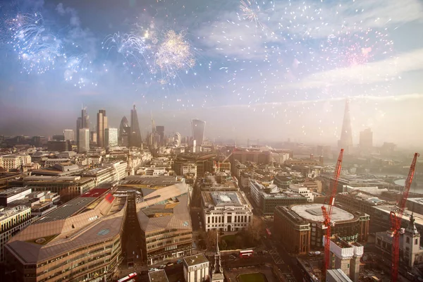 London Firework Celebration New Year London — Foto de Stock