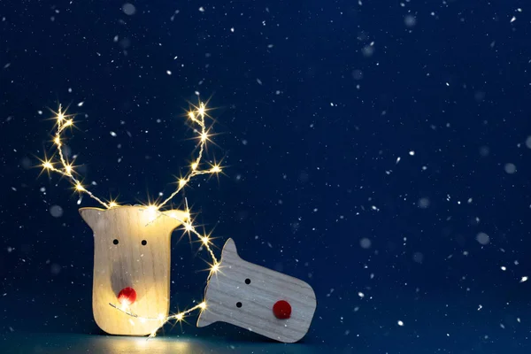 Renos Brillante Luz Navidad Fondo Vacaciones — Foto de Stock